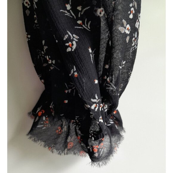 Free People Boho Milkmaid Peasant Night Out Long Sleeve Floral Size Small Blouse - Picture 7 of 9